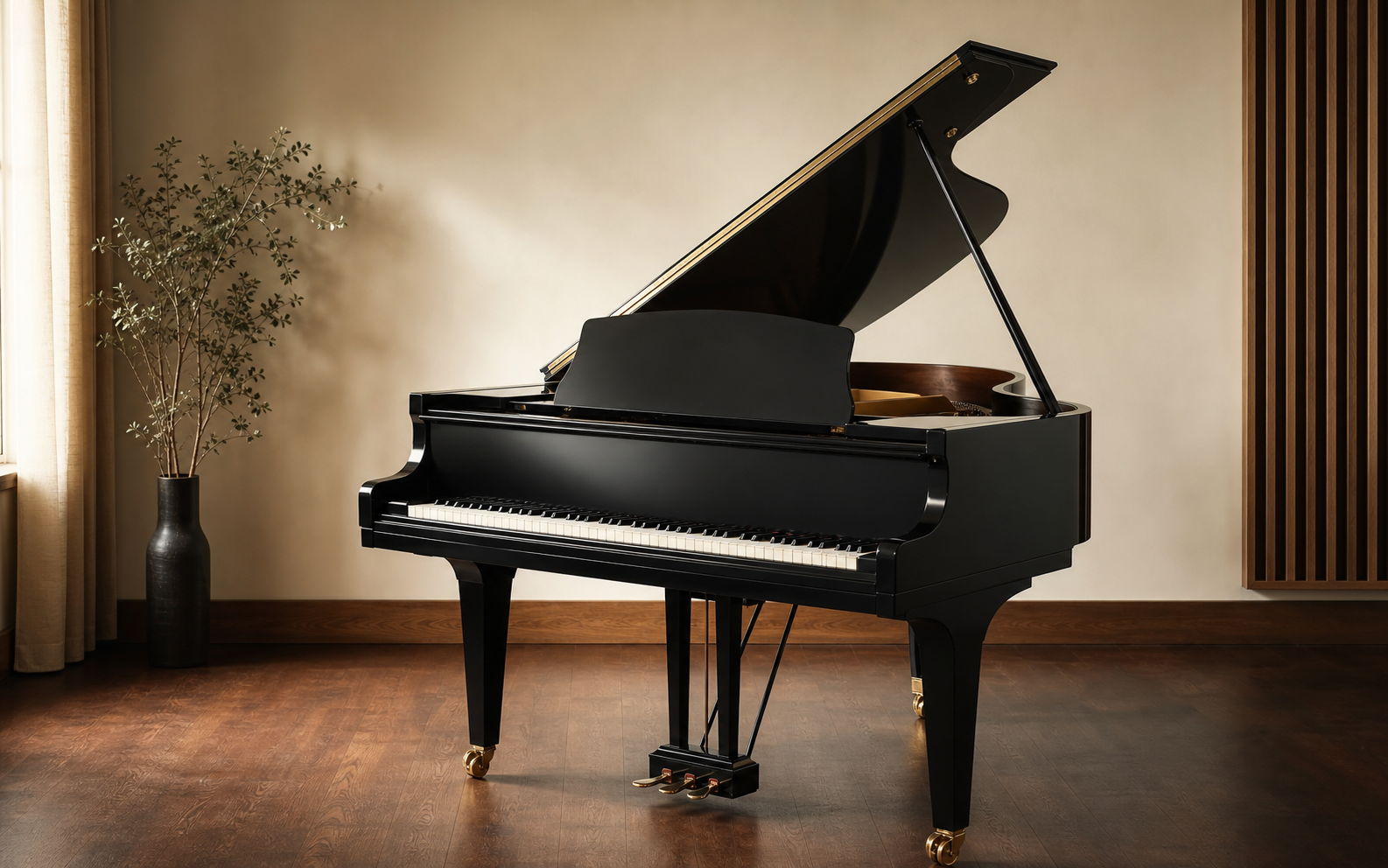 Piano à queue dans un studio de musique